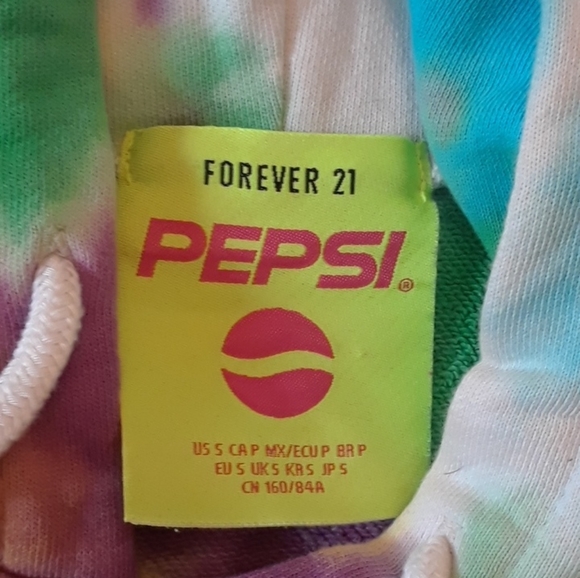 PepsiXForever 21 Tie-Dye Cropped Adjustable Hoodie - Picture 3 of 3
